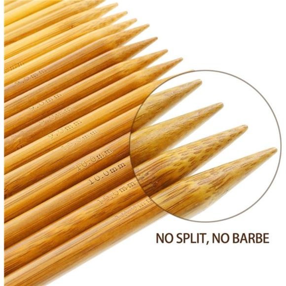 Double Pointed , 75 Pcs Bamboo Knitting Needles Set, 15 Sizes from 2.0mm-10.0mm - Picture 4 of 8